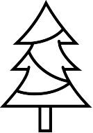 Clipart Christbaum mit Kugeln und Girlanden